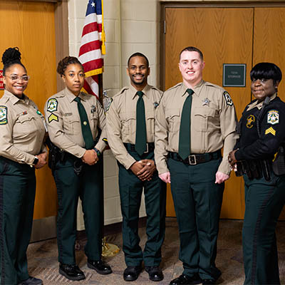 Several graduates of Central Piedmont's Basic Law Enforcement Training Program