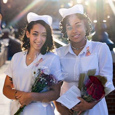 Two new graduates from the nursing program at Central Piedmont