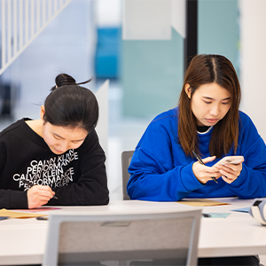 Two Central Piedmont Students working in the Parr Center