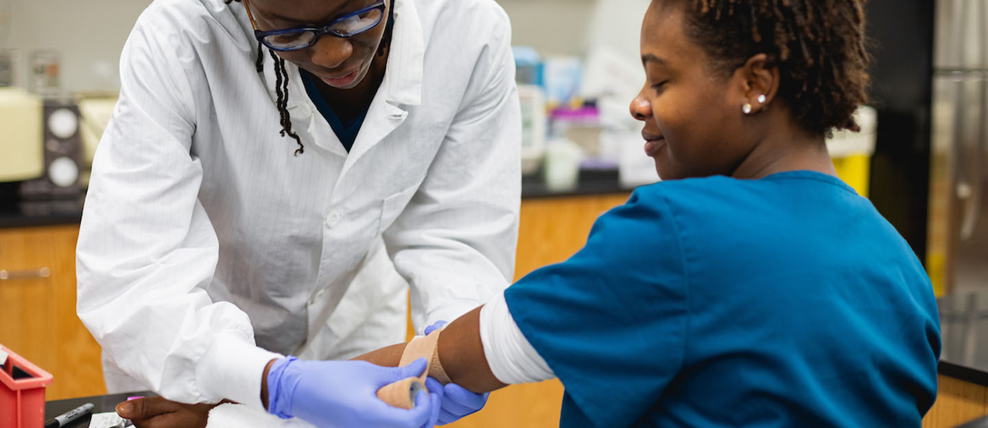 Phlebotomy training at Central Piedmont Community College