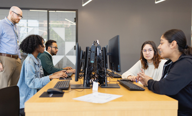 students in a computer lab