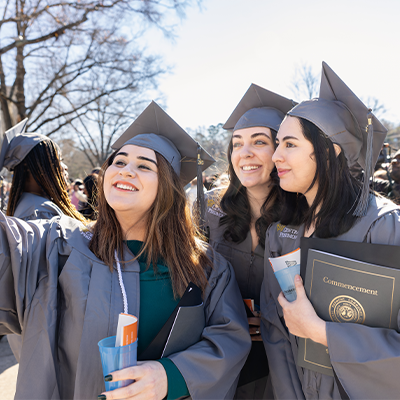 Three Central Piedmont graduates at commencement