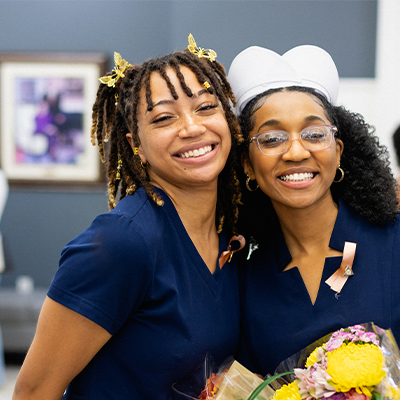 Two Central Piedmont students at the Spring 2024 nurse pinning ceremony
