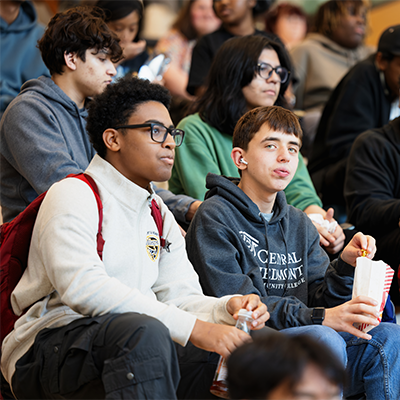 A group of Central Piedmont students in the Parr Center