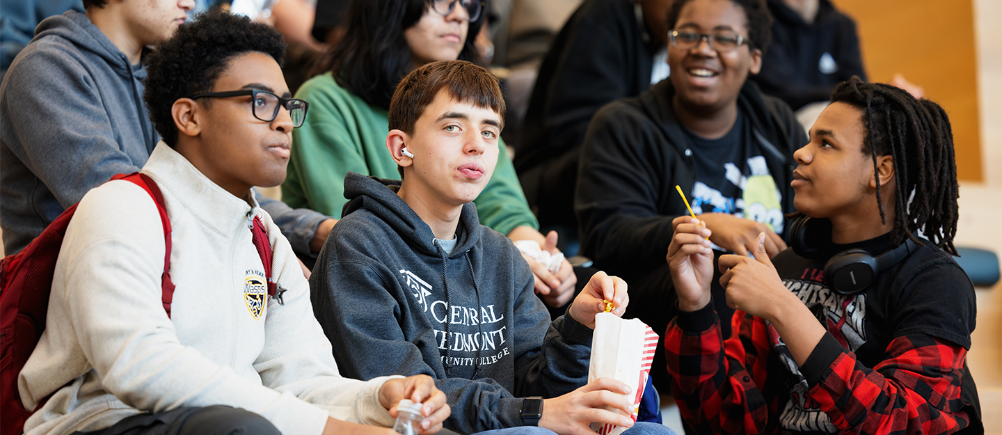 A group of Central Piedmont students in the Parr Center