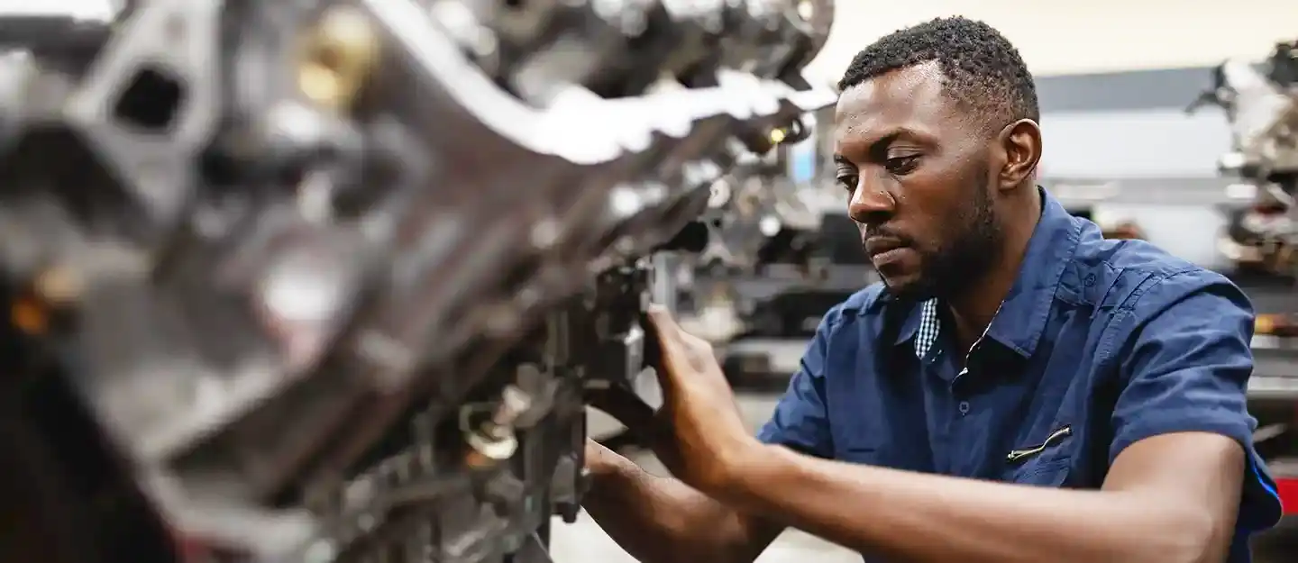 diverse student in automotive class at Central Piedmont 