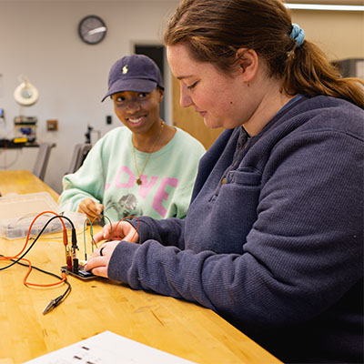 Two Central Piedmont engineering students