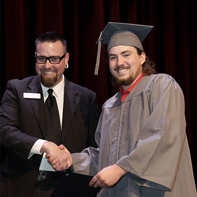 A graduate at the Central Piedmont Cummins TAP Ceremony