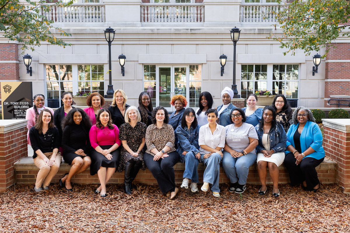 Ruth G. Shaw Leadership program students sitting together outside.