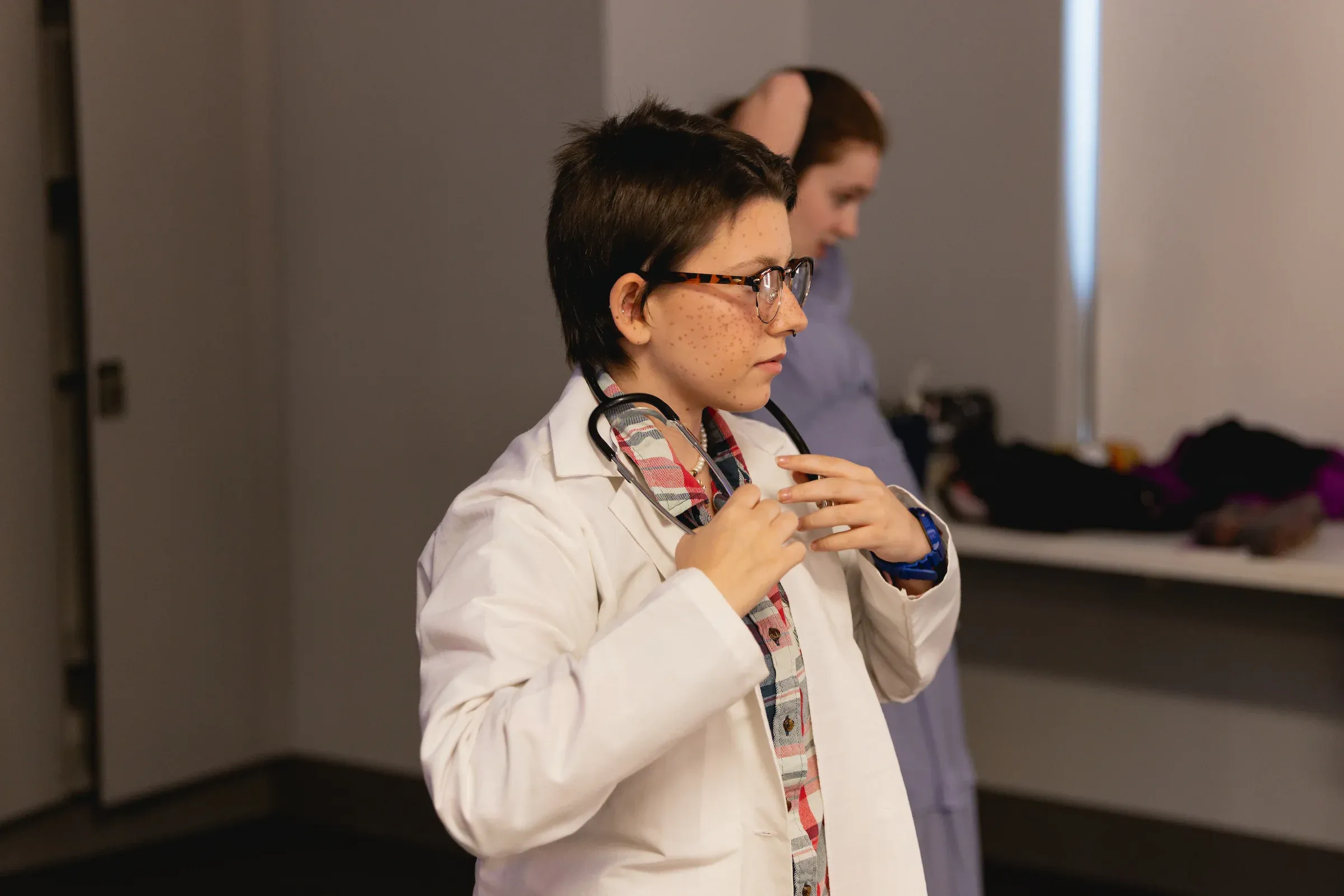 Nurse with a stethoscope at the wellness centre