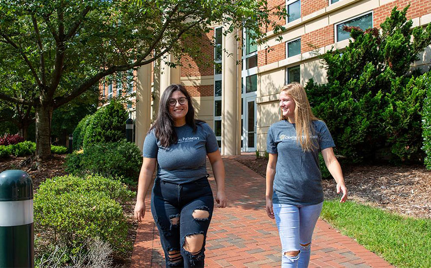 Two Central Piedmont students on UNC Charlotte's campus