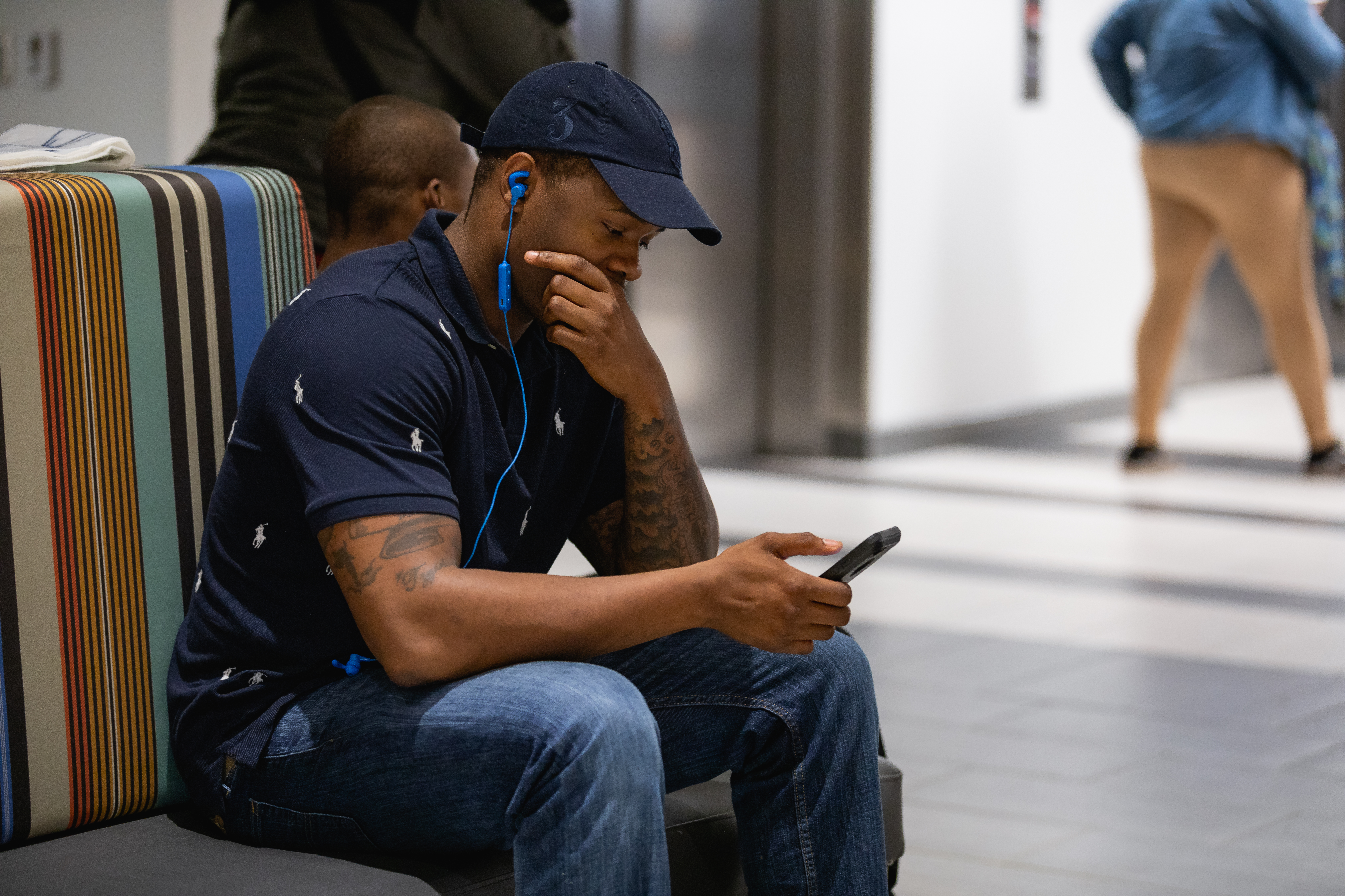 Student looking at phone 