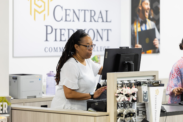Cashier at a Central Piedmont campus store