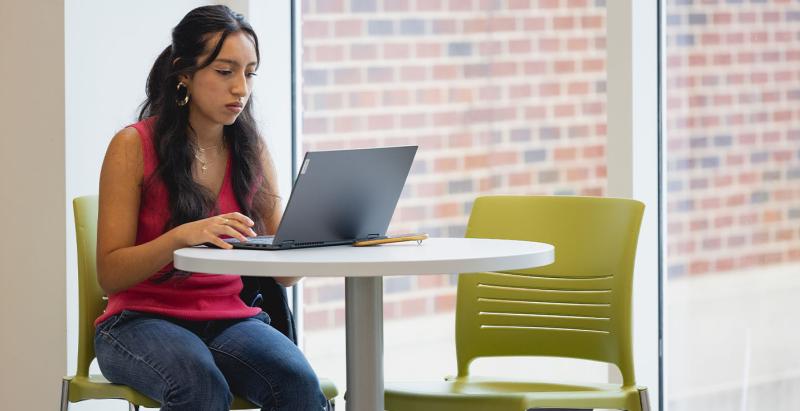 student with laptop image