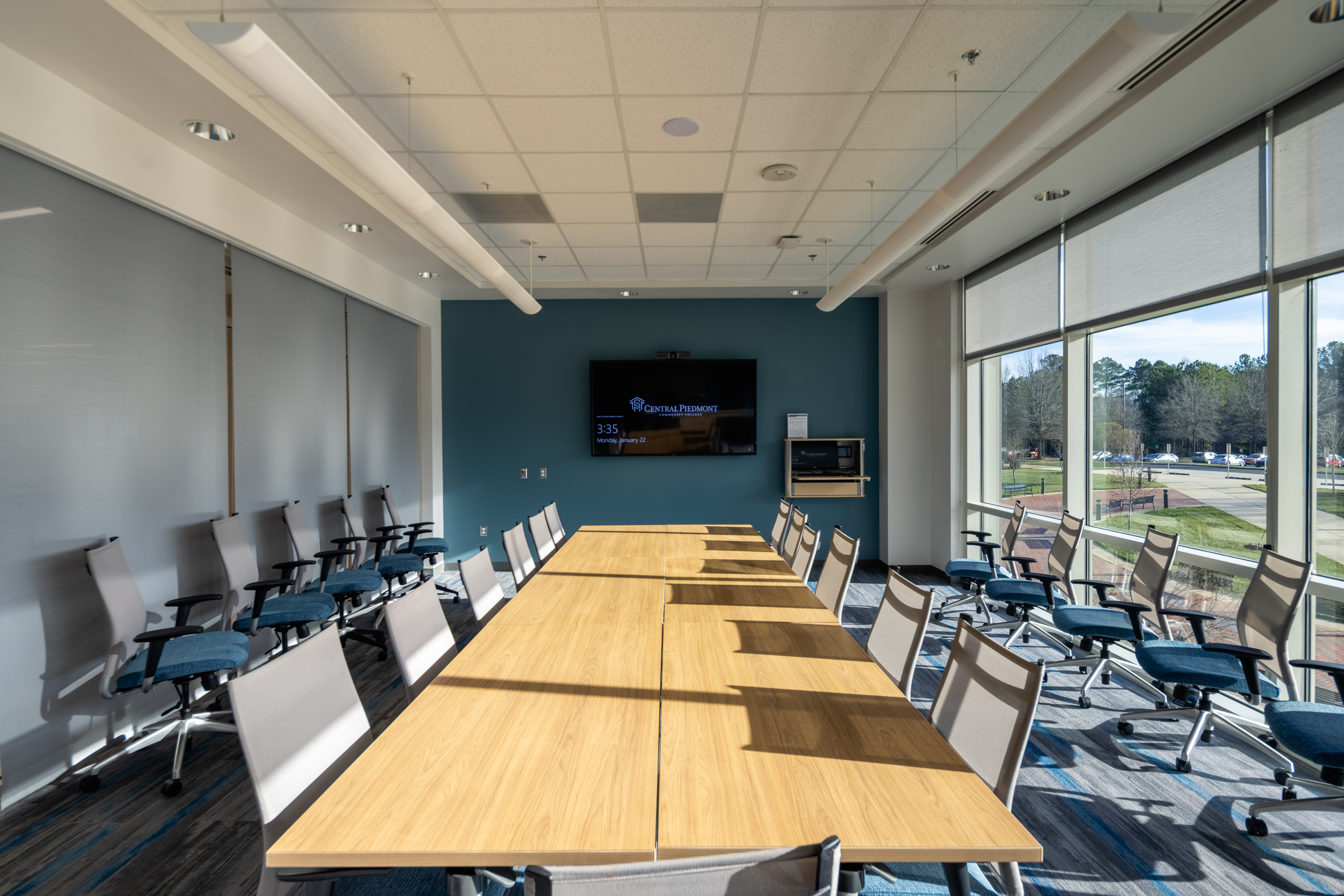 Empty conference room on Levine campus