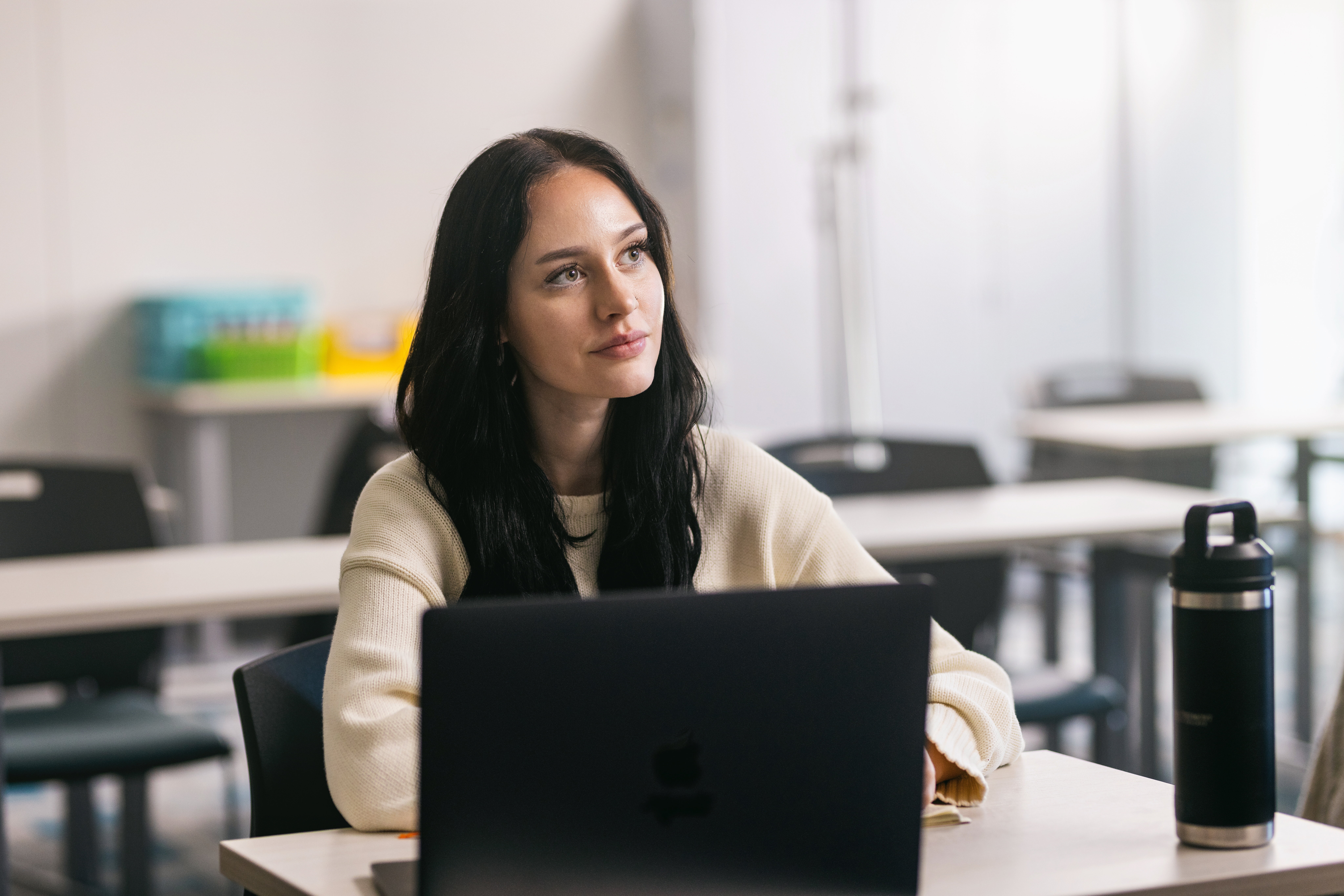 Student with a laptop