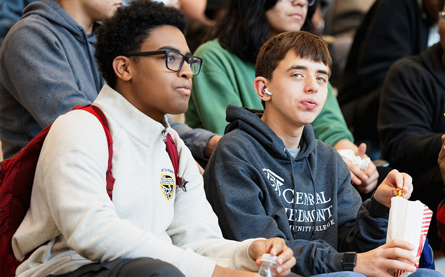 A group of Central Piedmont students in the Parr Center