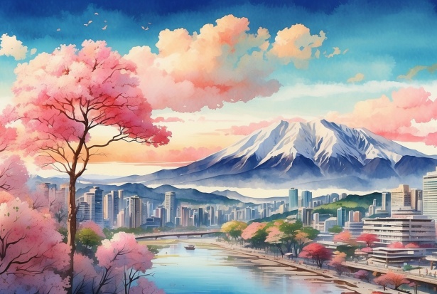 Painting of Japan, which is one of Central Piedmont's study abroad destinations