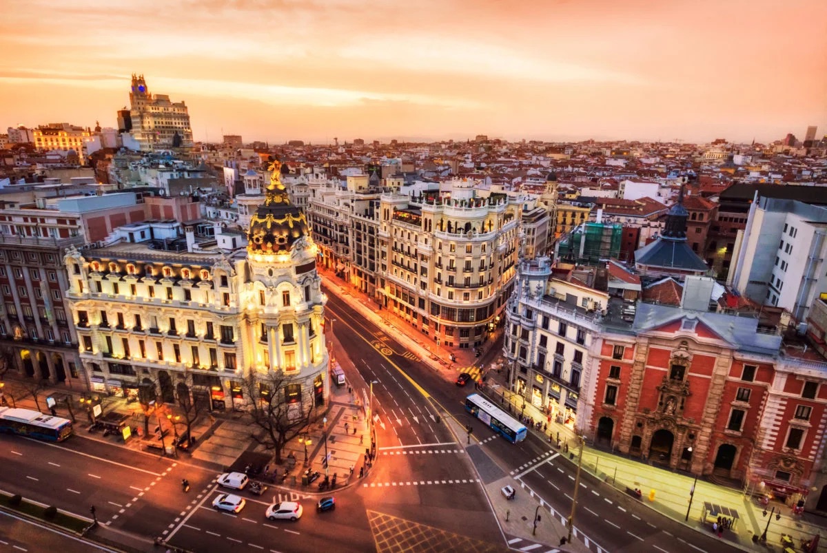 Aerian view of a city in Spain, which is one of Central Piedmont's study abroad destinations