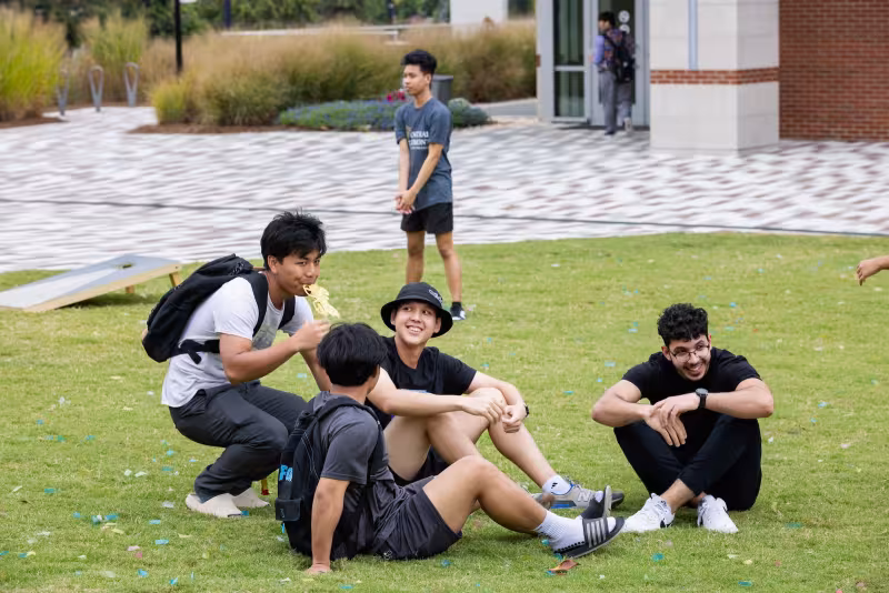 Students in playful moods
