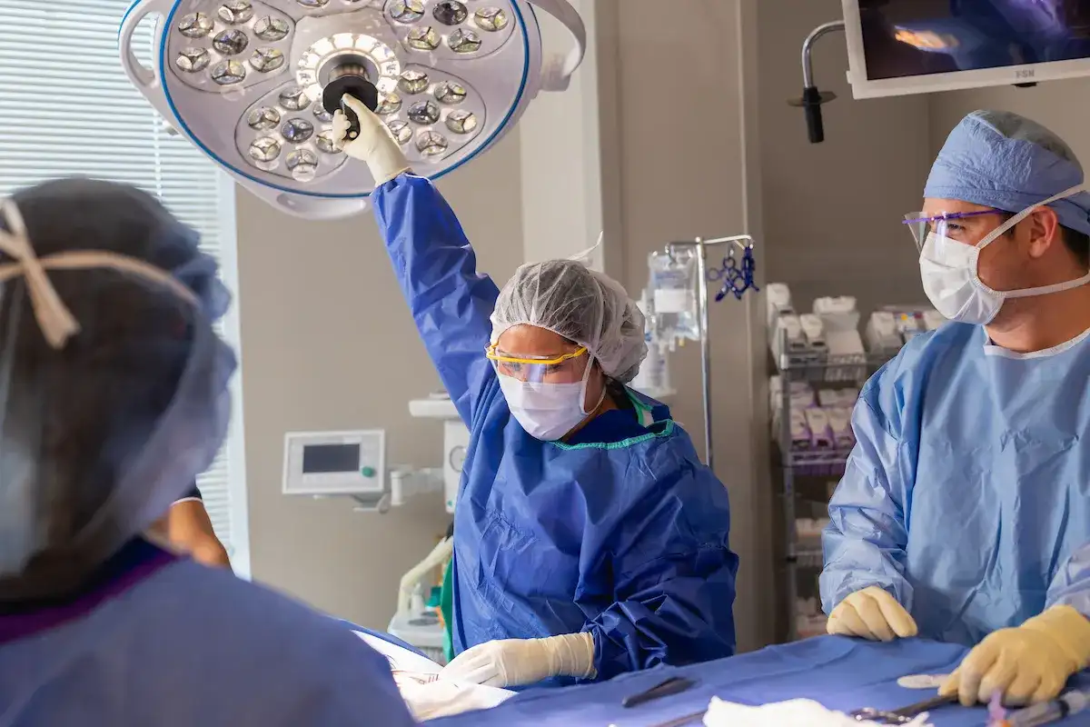Surgical Technology students in an operative setting