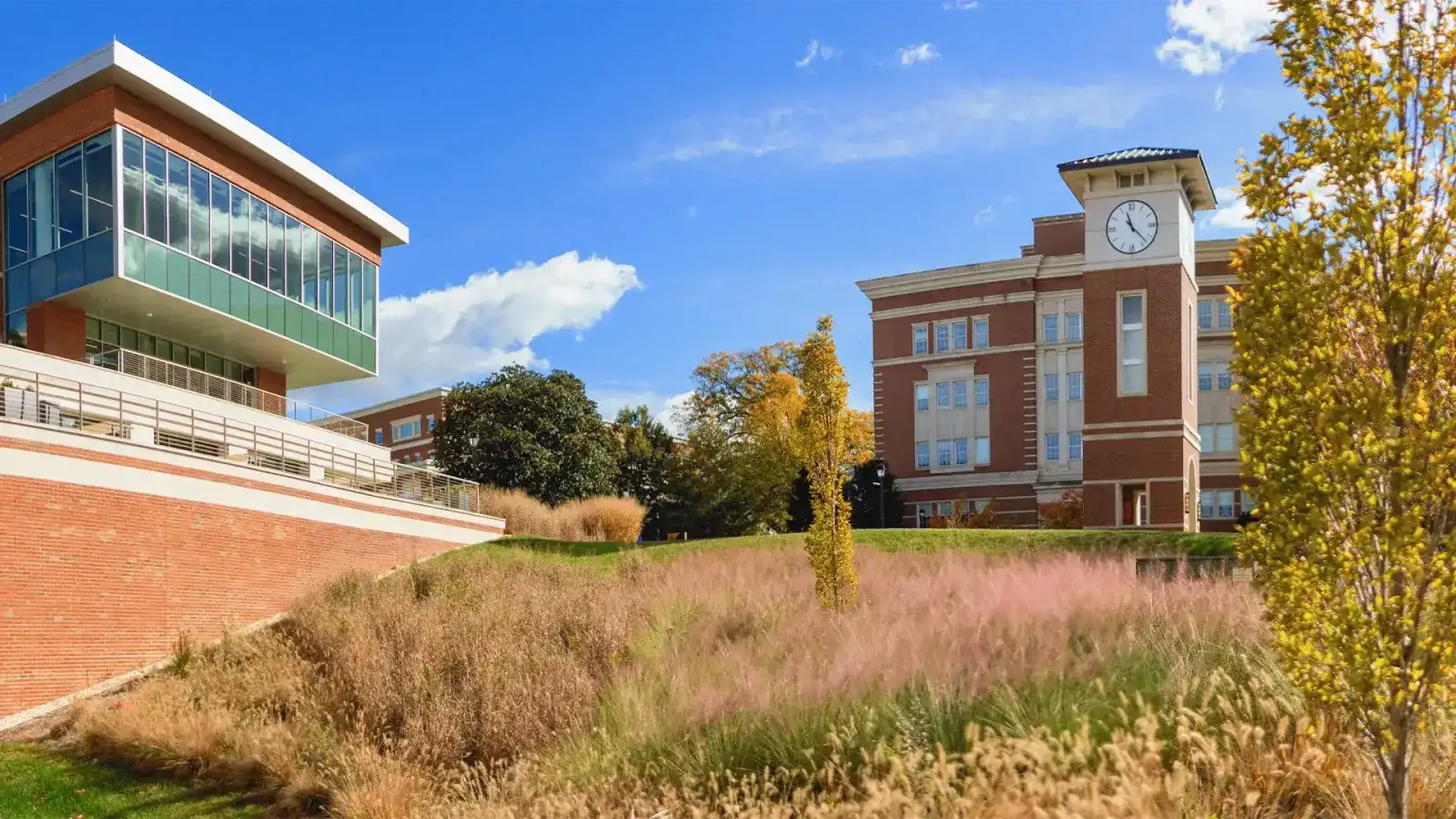 Tate Tower, Parr Center and grounds on Central Piedmont's Central Campus.