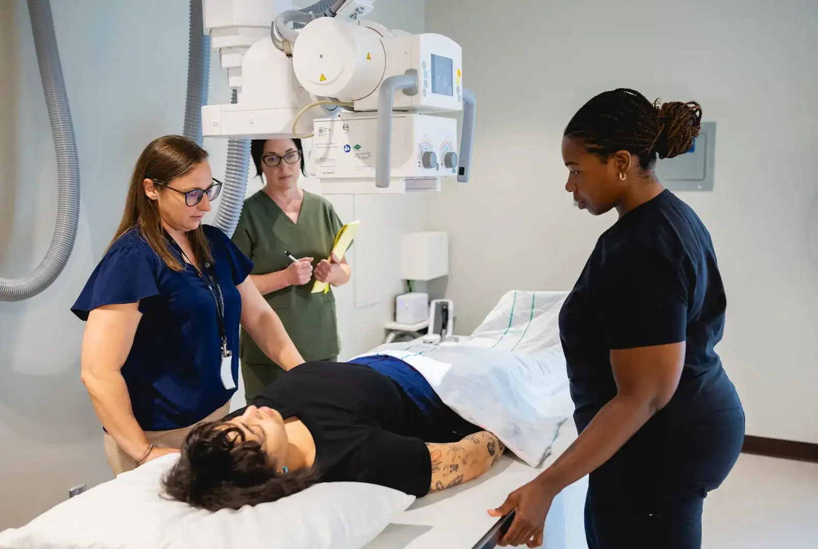 Central Piedmont radiography students working in the lab