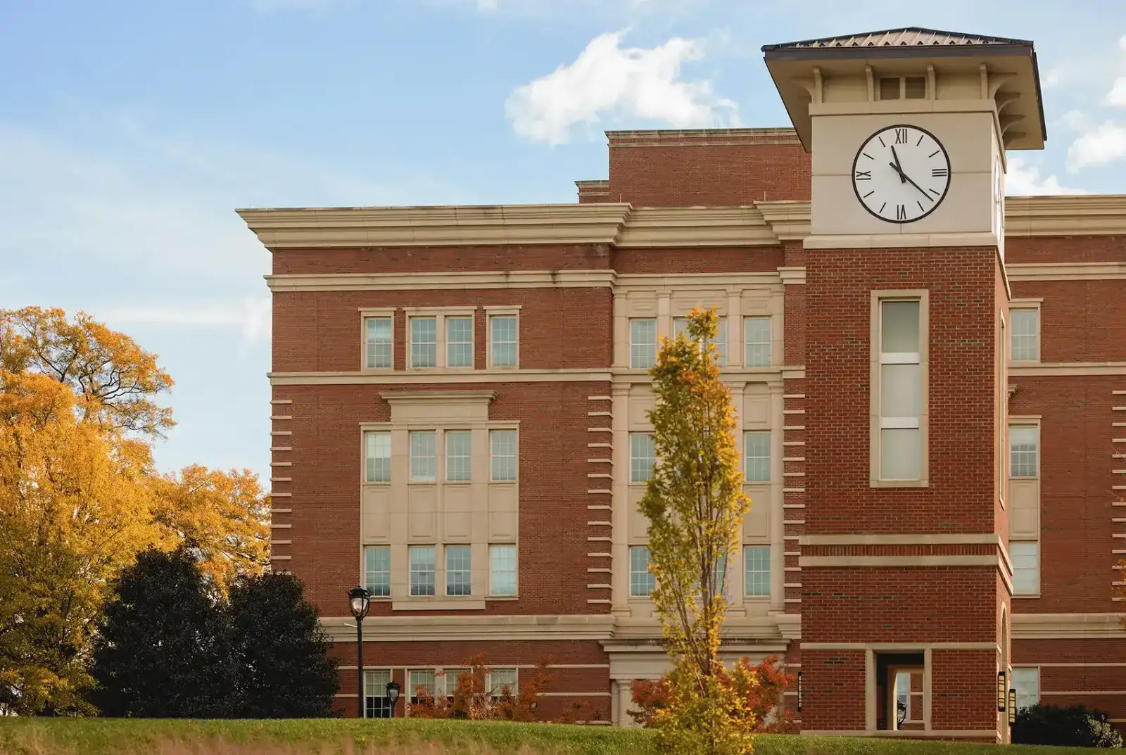 The clock tower on Central Piedmont's Central Campus